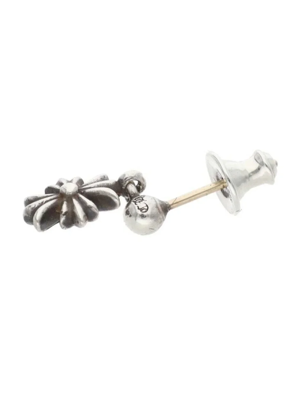 Chrome Hearts Tny CH Pls 1 Tiny Ech Plus Drop Silver Earrings